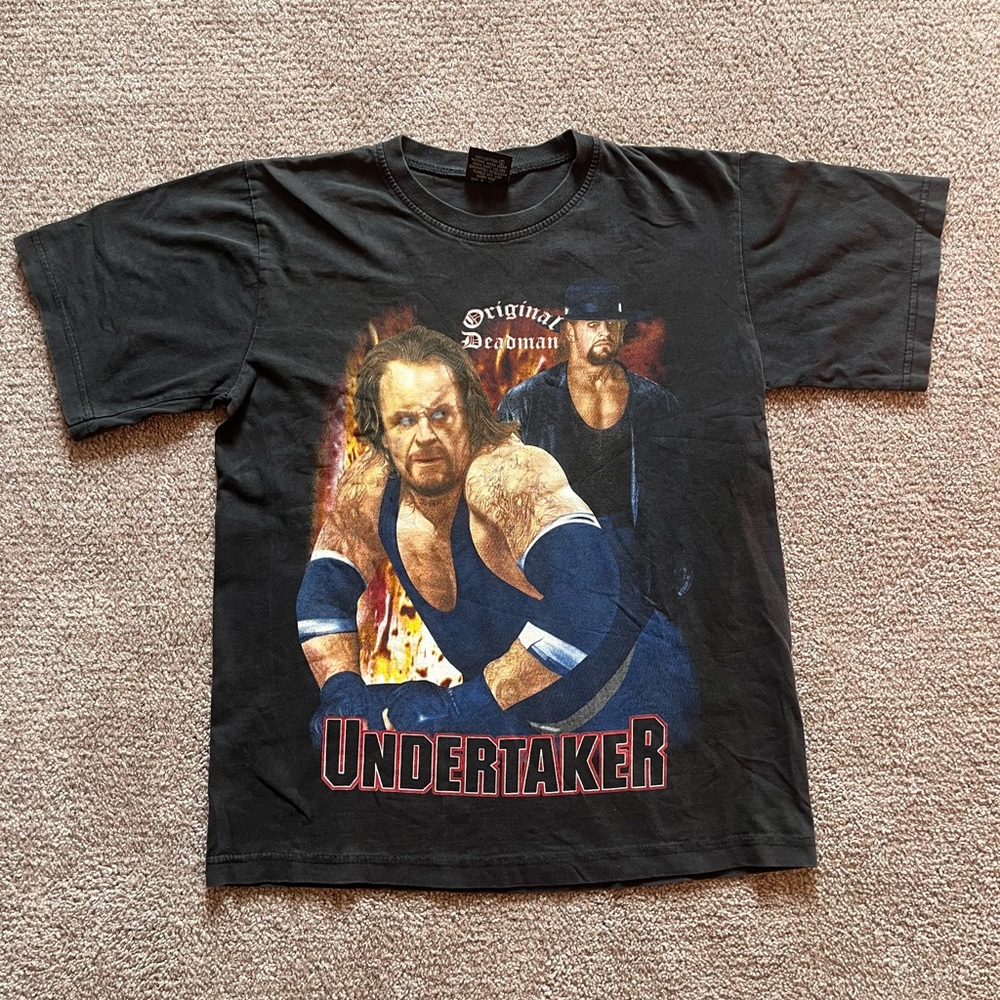 VTG 00’s / Y2K WWE Undertaker Bootleg Print Faded Black Tee